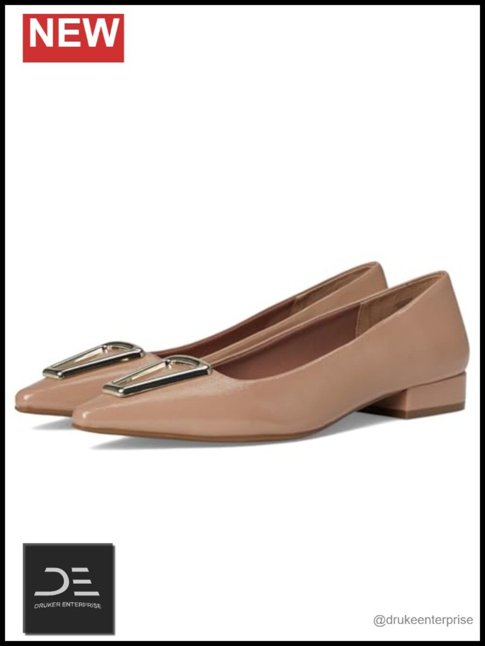 Anne Klein Cavina Women's Slip-On Pointed Toe Loafers with Block Heel